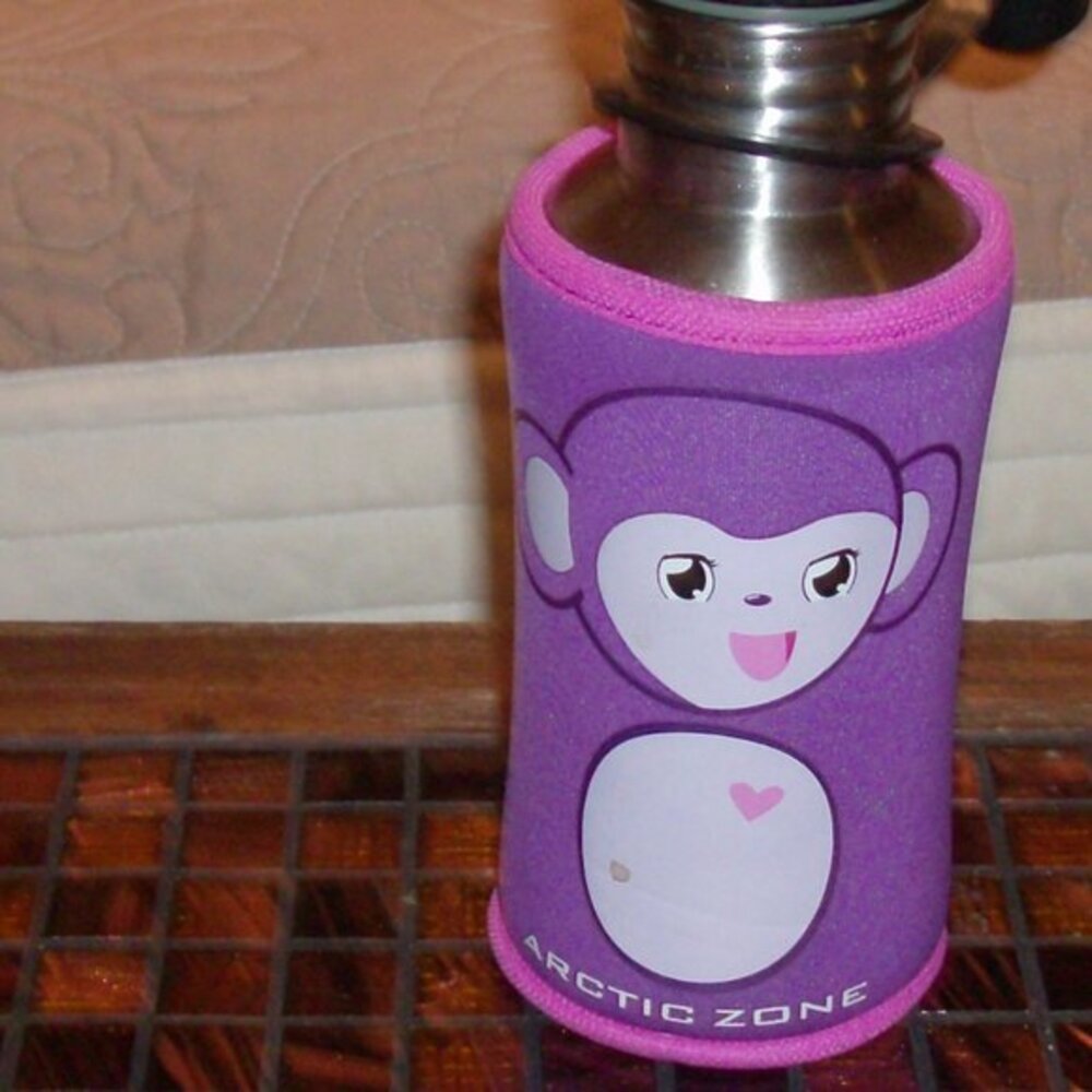 Arctic Zone Purple Monkey Cover Kids Stainless Steel Tumbler H 28